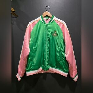 Ivy Storehouse AKA Crest Satin Bomber Jacket Sz XL
